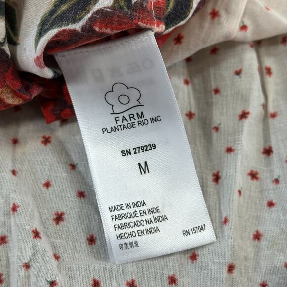 Farm Rio x Anthropologie Women's Floral Wrap Blouse Size M - Picture 9 of 9